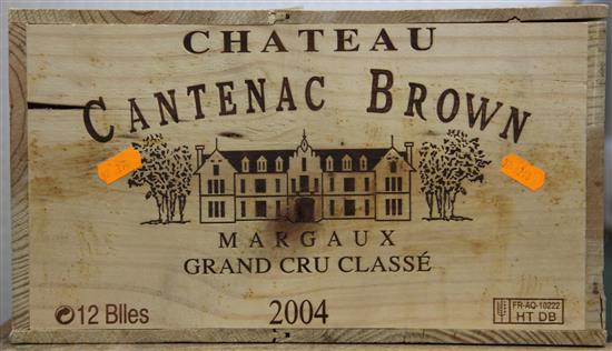 Twelve bottles of Chateau Cantenac Brown 2004,